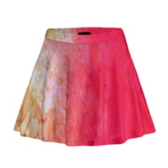 Abstract Red And Gold Ink Blot Gradient Mini Flare Skirt by Amaryn4rt