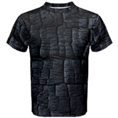 Black Burnt Wood Texture Men s Cotton Tee by Amaryn4rt