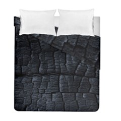 Black Burnt Wood Texture Duvet Cover Double Side (full/ Double Size) by Amaryn4rt