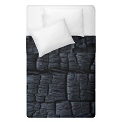 Black Burnt Wood Texture Duvet Cover Double Side (single Size) by Amaryn4rt