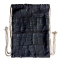 Black Burnt Wood Texture Drawstring Bag (Large) View1