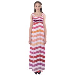 Abstract Vintage Lines Empire Waist Maxi Dress