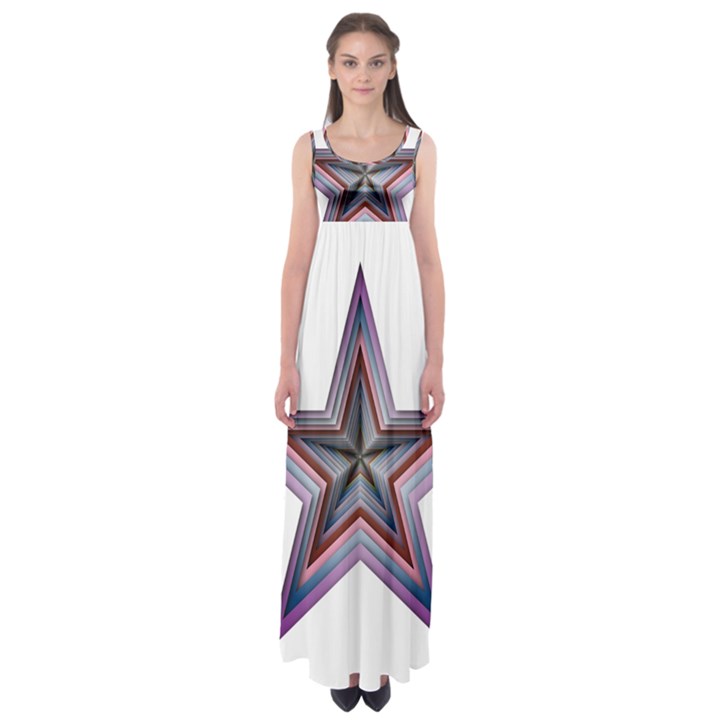 Star Abstract Geometric Art Empire Waist Maxi Dress