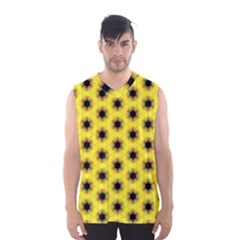 Yellow Fractal In Kaleidoscope Men s Basketball Tank Top by Amaryn4rt