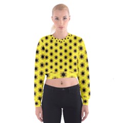 Yellow Fractal In Kaleidoscope Women s Cropped Sweatshirt by Amaryn4rt