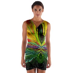 Future Abstract Desktop Wallpaper Wrap Front Bodycon Dress by Amaryn4rt