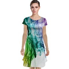 Colour Smoke Rainbow Color Design Cap Sleeve Nightdress by Amaryn4rt