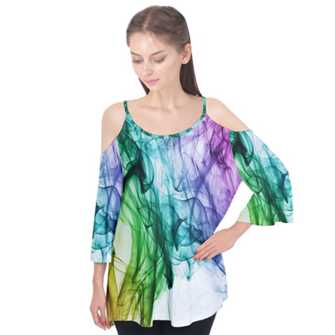 Colour Smoke Rainbow Color Design Flutter Tees by Amaryn4rt