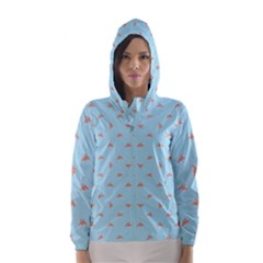 Spaceship Cartoon Pattern Drawing Hooded Wind Breaker (women)