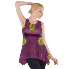 Colors And Wonderful Sun  Flowers Side Drop Tank Tunic by pepitasart