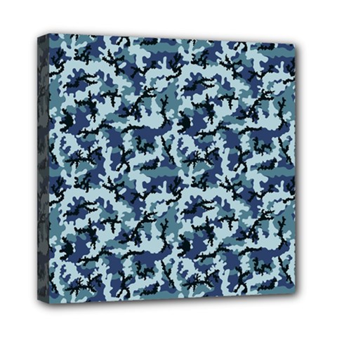 Navy Camouflage Mini Canvas 8  X 8  by sifis