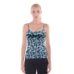 Navy Camouflage Spaghetti Strap Top by sifis