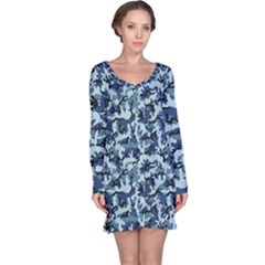 Navy Camouflage Long Sleeve Nightdress by sifis