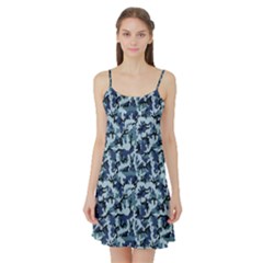 Navy Camouflage Satin Night Slip by sifis