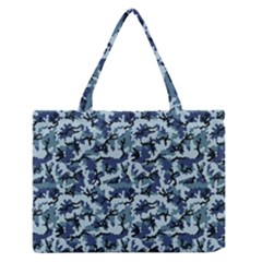 Navy Camouflage Medium Zipper Tote Bag by sifis