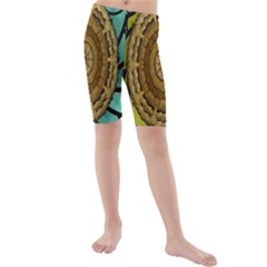 Kaleidoscope Dream Illusion Kids  Mid Length Swim Shorts by Amaryn4rt