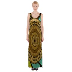 Kaleidoscope Dream Illusion Maxi Thigh Split Dress by Amaryn4rt