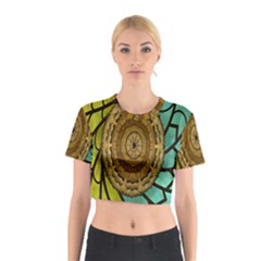 Kaleidoscope Dream Illusion Cotton Crop Top by Amaryn4rt