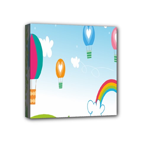 Landscape Sky Rainbow Garden Mini Canvas 4  X 4  by Amaryn4rt