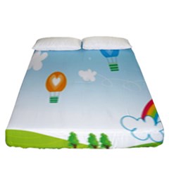 Landscape Sky Rainbow Garden Fitted Sheet (king Size)