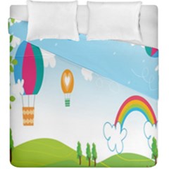 Landscape Sky Rainbow Garden Duvet Cover Double Side (king Size) by Amaryn4rt