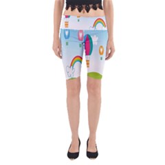 Landscape Sky Rainbow Garden Yoga Cropped Leggings by Amaryn4rt