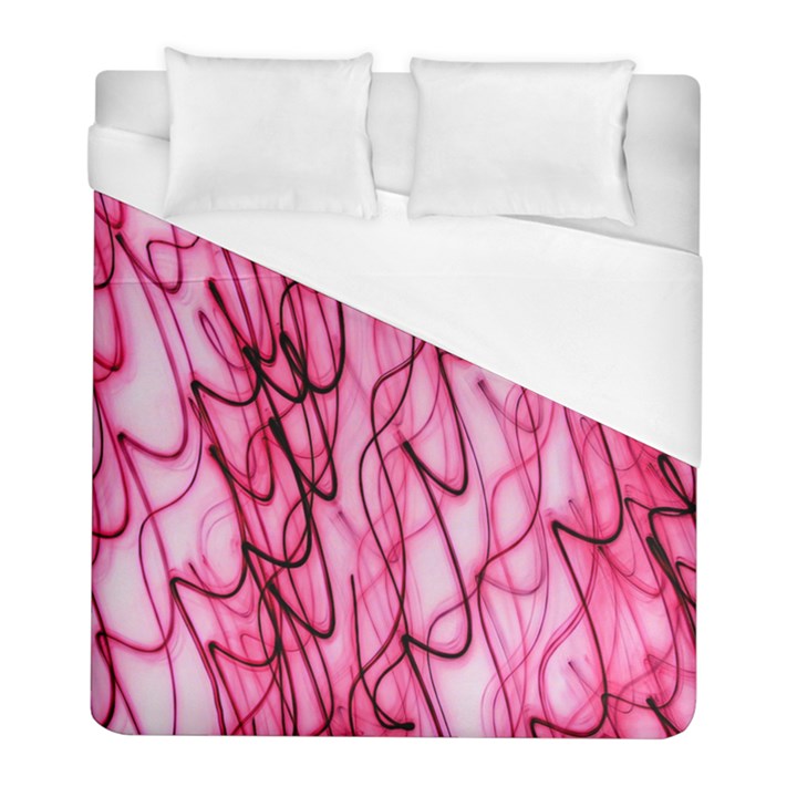 An Unusual Background Photo Of Black Swirls On Pink And Magenta Duvet Cover (Full/ Double Size)