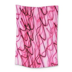 An Unusual Background Photo Of Black Swirls On Pink And Magenta Small Tapestry by Amaryn4rt