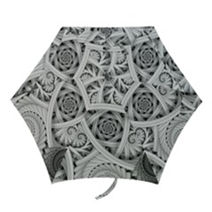 Fractal Wallpaper Black N White Chaos Mini Folding Umbrellas by Amaryn4rt