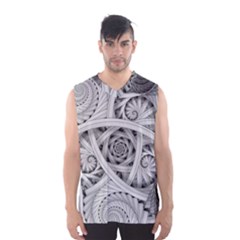 Fractal Wallpaper Black N White Chaos Men s Basketball Tank Top by Amaryn4rt