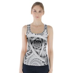 Fractal Wallpaper Black N White Chaos Racer Back Sports Top by Amaryn4rt