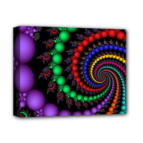 Fractal Background With High Quality Spiral Of Balls On Black Deluxe Canvas 14  X 11  by Amaryn4rt