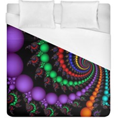 Fractal Background With High Quality Spiral Of Balls On Black Duvet Cover (king Size) by Amaryn4rt