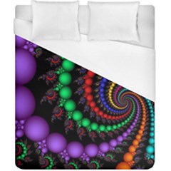 Fractal Background With High Quality Spiral Of Balls On Black Duvet Cover (california King Size) by Amaryn4rt