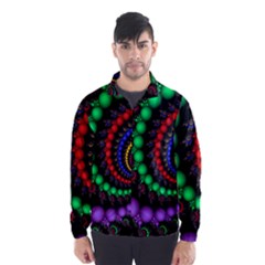 Fractal Background With High Quality Spiral Of Balls On Black Wind Breaker (men) by Amaryn4rt