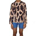 Yellow And Brown Spots On Giraffe Skin Texture Kids  Long Sleeve Swimwear View1