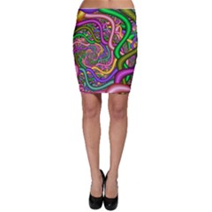 Fractal Background With Tangled Color Hoses Bodycon Skirt by Amaryn4rt