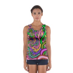 Fractal Background With Tangled Color Hoses Women s Sport Tank Top  by Amaryn4rt