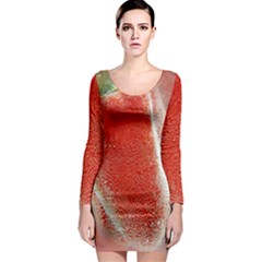 Red Pepper And Bubbles Long Sleeve Bodycon Dress by Amaryn4rt