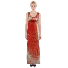 Red Pepper And Bubbles Maxi Thigh Split Dress by Amaryn4rt