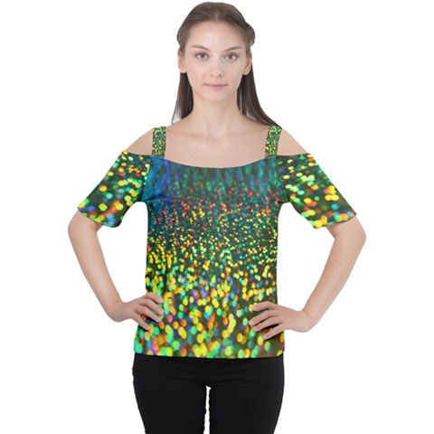 Construction Paper Iridescent Women s Cutout Shoulder Tee by Amaryn4rt