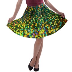 Construction Paper Iridescent A-line Skater Skirt by Amaryn4rt