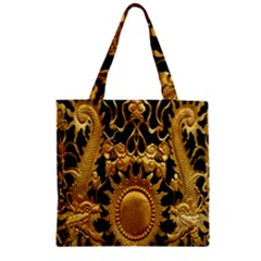 Golden Sun Zipper Grocery Tote Bag by Amaryn4rt