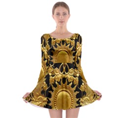 Golden Sun Long Sleeve Skater Dress by Amaryn4rt