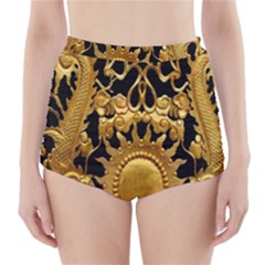 Golden Sun High-waisted Bikini Bottoms by Amaryn4rt