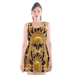 Golden Sun Scoop Neck Skater Dress by Amaryn4rt