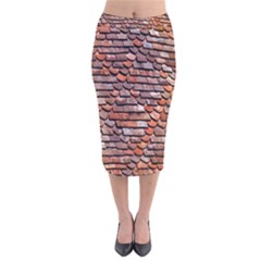 Roof Tiles On A Country House Velvet Midi Pencil Skirt by Amaryn4rt