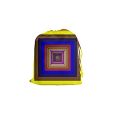 Square Abstract Geometric Art Drawstring Pouches (small)  by Amaryn4rt