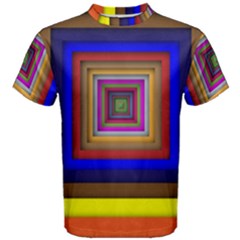 Square Abstract Geometric Art Men s Cotton Tee