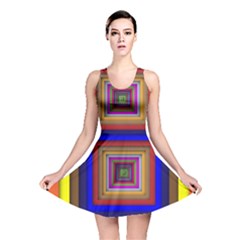 Square Abstract Geometric Art Reversible Skater Dress